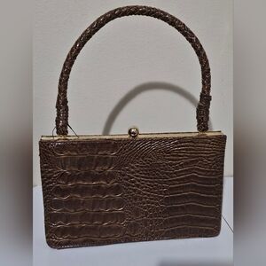 Isaac Mizrahi Women's Vintage Issac Mizrahi Faux Brown Alligator Purse